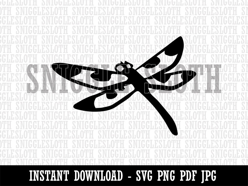 Flying Dragonfly with Spotted Wings Insect Darter Clipart Digital Download SVG PNG JPG PDF Cut Files