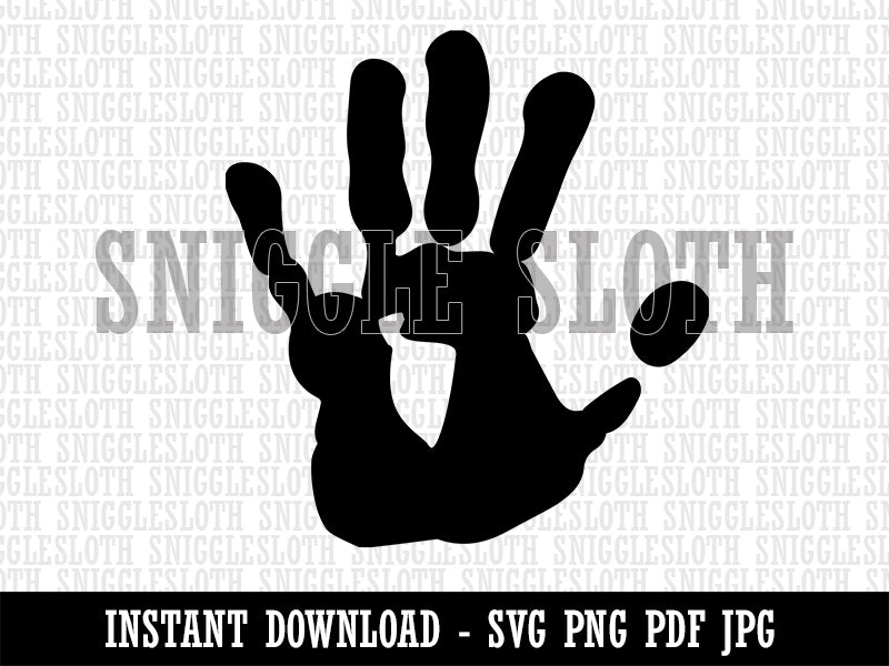 Left Hand Print Clipart Digital Download SVG PNG JPG PDF Cut Files