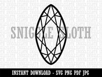 Marquise Navette Cut Gem Diamond Jewelry Clipart Digital Download SVG PNG JPG PDF Cut Files