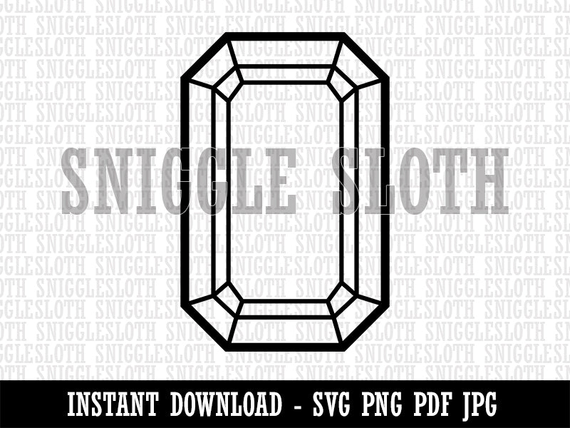 Octagon Gem Cut Diamond Jewelry Clipart Digital Download SVG PNG JPG PDF Cut Files