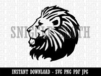 Regal Maned Lion Head Side Profile Clipart Digital Download SVG PNG JPG PDF Cut Files