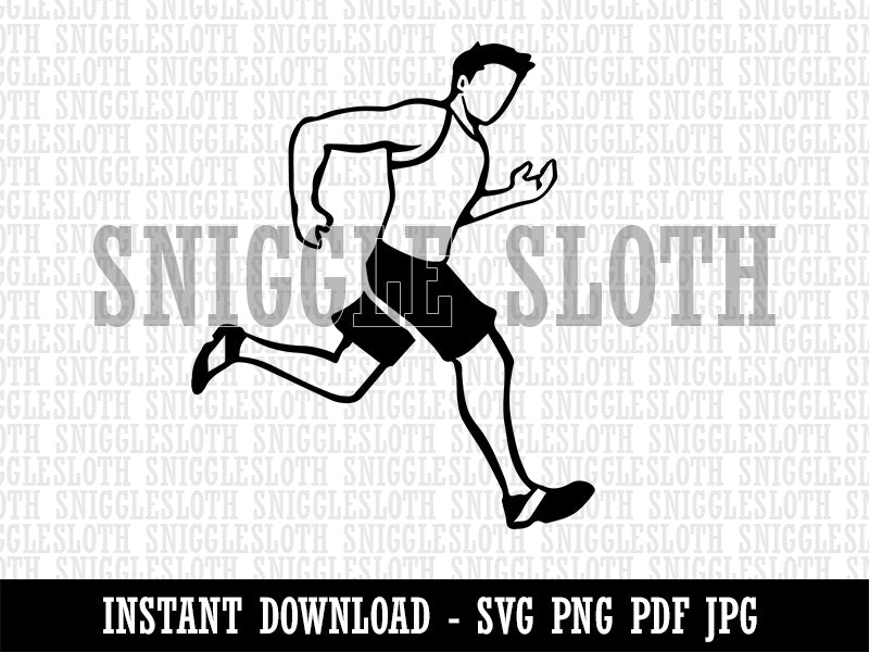 Running Man Fitness Exercise Marathon Workout Jogging Track and Field Clipart Digital Download SVG PNG JPG PDF Cut Files