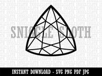 Trilliant Triangle Gem Diamond Cut Jewelry Clipart Digital Download SVG PNG JPG PDF Cut Files