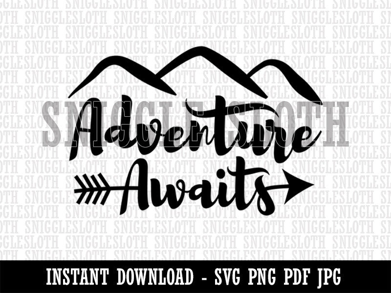 Adventure Awaits Traveling Clipart Digital Download SVG PNG JPG PDF Cut Files