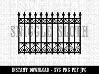 Fancy Wrought Iron Gate Fence Clipart Digital Download SVG PNG JPG PDF Cut Files