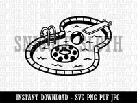 Swimming Pool Clipart Digital Download SVG PNG JPG PDF Cut Files