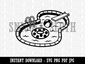 Swimming Pool Clipart Digital Download SVG PNG JPG PDF Cut Files