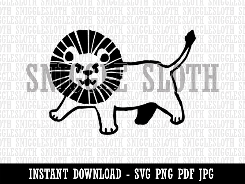Ferocious and Adorable Little Maned Lion Clipart Digital Download SVG PNG JPG PDF Cut Files