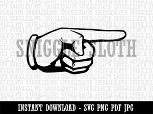 Finger Pointing Gloved Hand Clipart Digital Download SVG PNG JPG PDF Cut Files