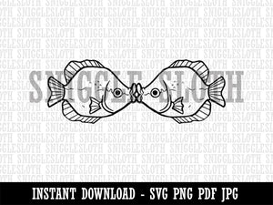 Gourami Kissing Fish Aquarium Pet Clipart Digital Download SVG PNG JPG PDF Cut Files