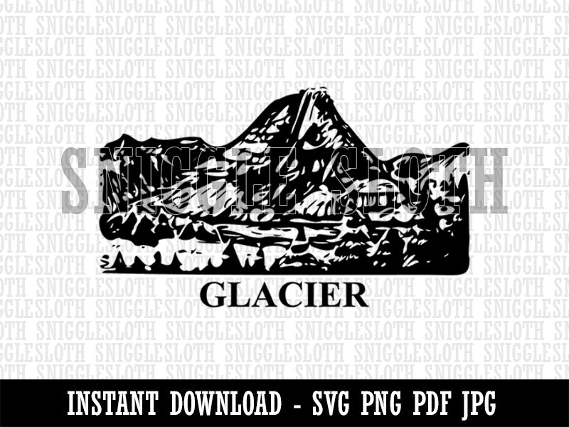 National Park Glacier Clipart Digital Download SVG PNG JPG PDF Cut Files