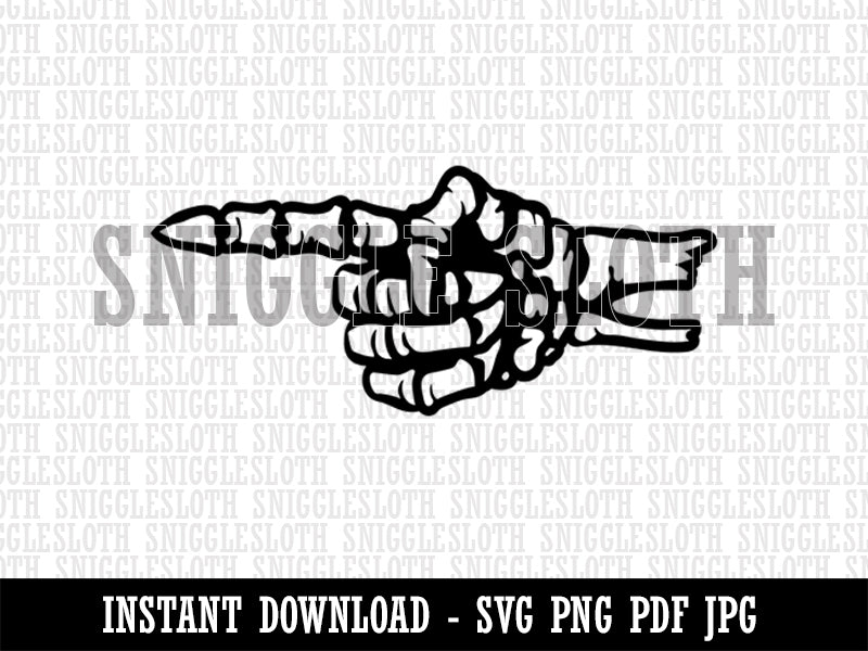 Skeleton Bone Hand Pointing Index Finger Spooky Halloween Clipart Digital Download SVG PNG JPG PDF Cut Files