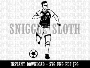 Soccer Association Football Sport Player Clipart Digital Download SVG PNG JPG PDF Cut Files