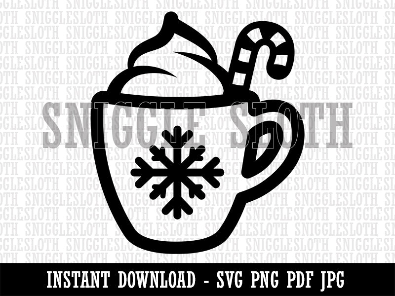 Christmas Hot Cocoa Clipart Digital Download SVG PNG JPG PDF Cut Files