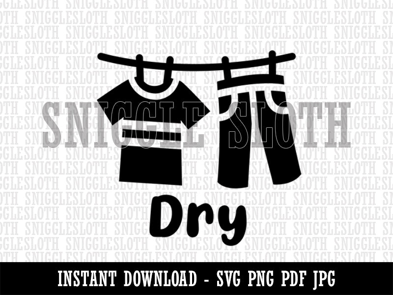 Laundry Hanging Dry Clipart Digital Download SVG PNG JPG PDF Cut Files