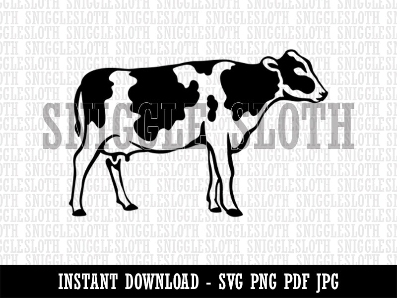 Farm Dairy Cow Milk Side Clipart Digital Download SVG PNG JPG PDF Cut Files