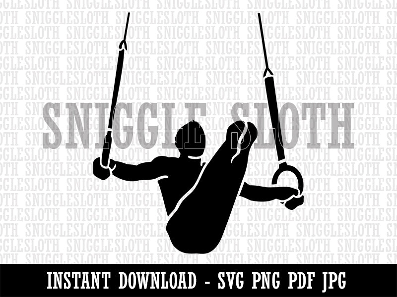 Still Rings Artistic Gymnastics Clipart Digital Download SVG PNG JPG PDF Cut Files