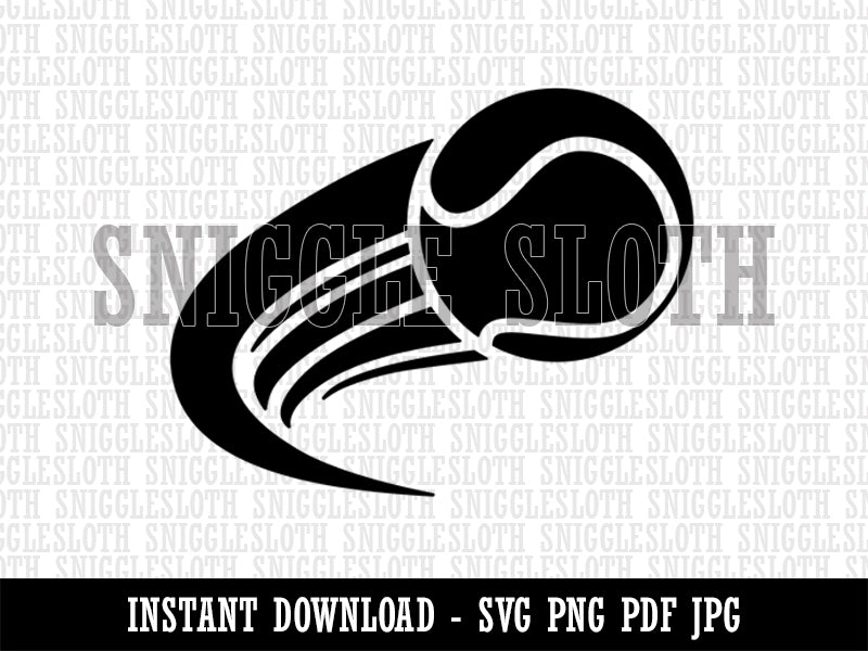 Tennis Ball in Motion Sports Clipart Digital Download SVG PNG JPG PDF Cut Files