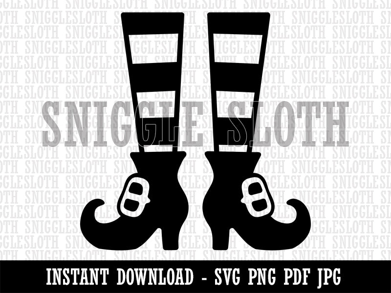 Witch Shoes Striped Stockings Halloween Clipart Digital Download SVG PNG JPG PDF Cut Files