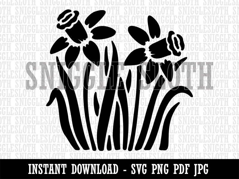 Daffodil Flowers Clipart Digital Download SVG PNG JPG PDF Cut Files
