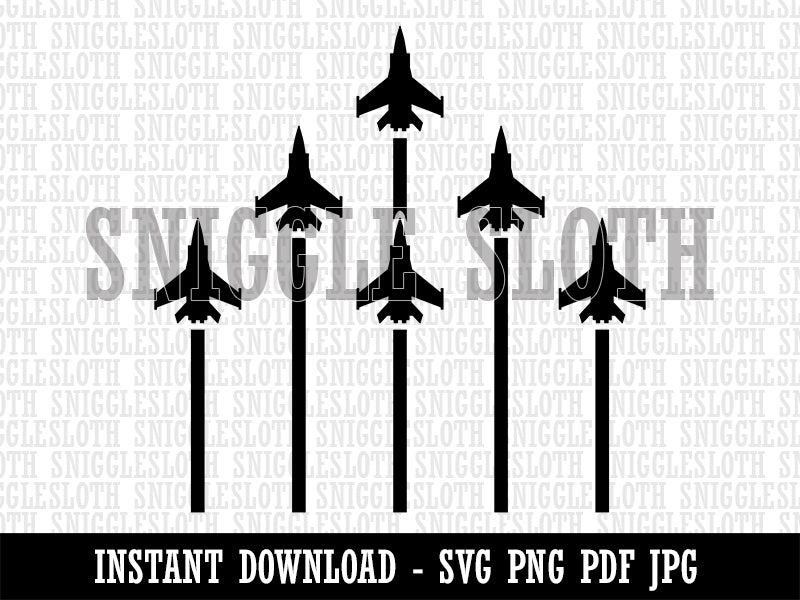 Fighter Jet Formation Clipart Digital Download SVG PNG JPG PDF Cut Files