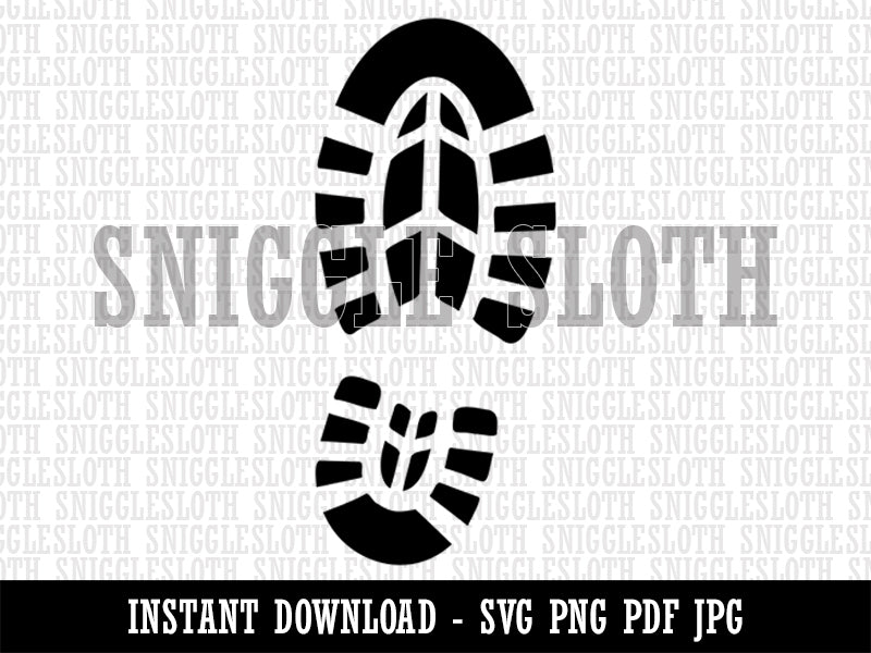 Shoe Print Boot Clipart Digital Download SVG PNG JPG PDF Cut Files