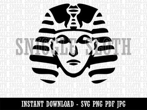 Ancient Egyptian Pharaoh with Crown Clipart Digital Download SVG PNG JPG PDF Cut Files