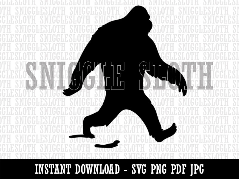 Hairy Bigfoot Sasquatch Standing Silhouette Clipart Digital Download SVG  PNG JPG PDF Cut Files