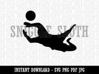 Soccer Goalie Diving For Ball Association Football Clipart Digital Download SVG PNG JPG PDF Cut Files