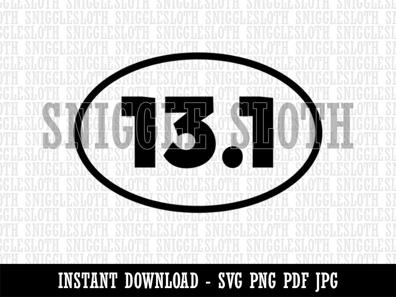 13.1 Half Marathon Runner Clipart Digital Download SVG PNG JPG PDF Cut Files