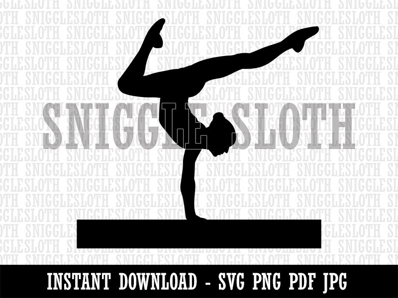Balance Beam Artistic Gymnastics Clipart Digital Download SVG PNG JPG PDF Cut Files