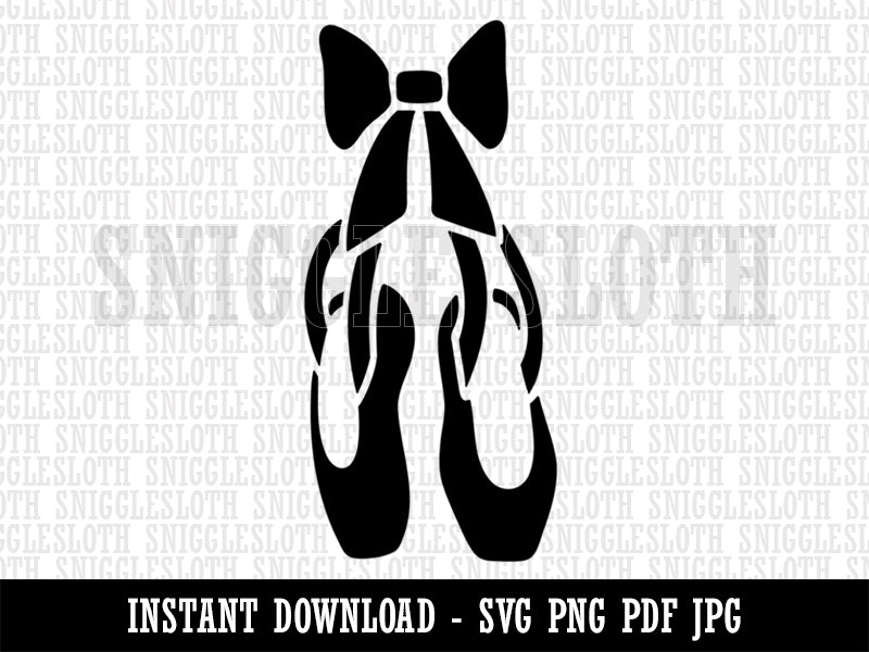 Ballet Ballerina Slippers Shoes Hung Up Dance Clipart Digital Download SVG PNG JPG PDF Cut Files