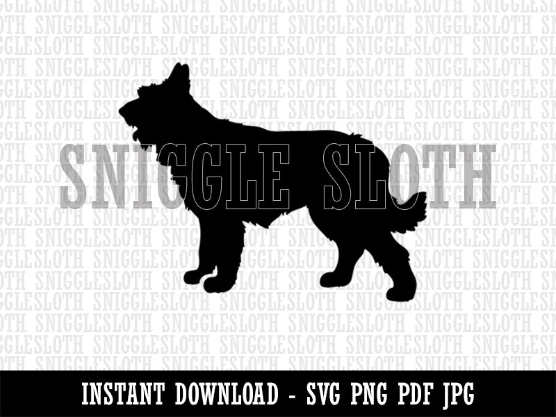 Berger Picard Dog Solid Clipart Digital Download SVG PNG JPG PDF Cut Files