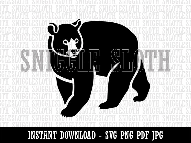 Black Bear Clipart Digital Download SVG PNG JPG PDF Cut Files