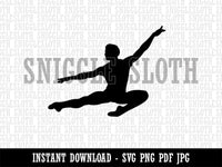 Male Ballet Dancer Jumping Man Boy Clipart Digital Download SVG PNG JPG PDF Cut Files