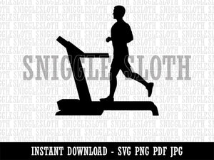 Man Running on Treadmill Cardio Workout Gym Clipart Digital Download SVG PNG JPG PDF Cut Files