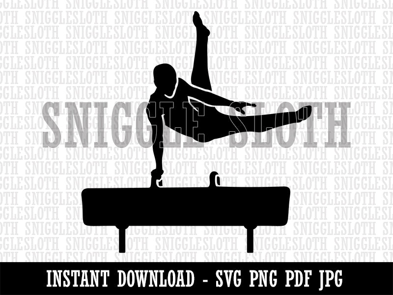 Pommel Horse Artistic Gymnastics Clipart Digital Download SVG PNG JPG PDF Cut Files