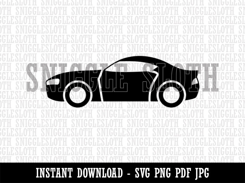 Sports Car Muscle Hot Rod Automobile Vehicle Clipart Digital Download SVG PNG JPG PDF Cut Files