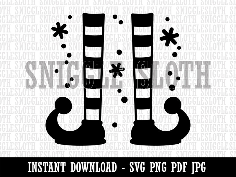 Elf Shoes and Stockings Christmas Clipart Digital Download SVG PNG JPG PDF Cut Files