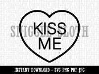 Kiss Me Conversation Heart Love Valentine's Day Clipart Digital Download SVG PNG JPG PDF Cut Files