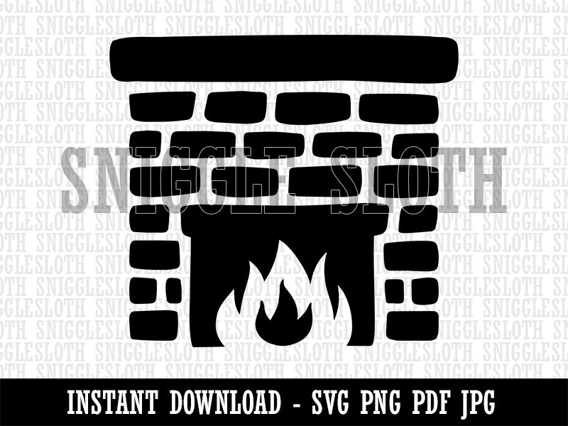 Stone Brick Fireplace Clipart Digital Download SVG PNG JPG PDF Cut Files