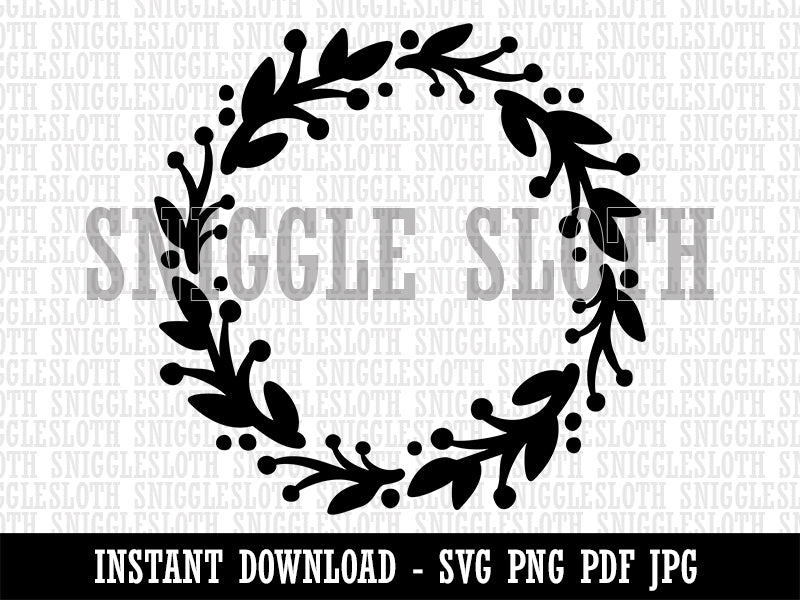 Wreath Decorative Clipart Digital Download SVG PNG JPG PDF Cut Files