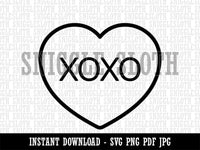 XOXO Conversation Heart Love Valentine's Day Clipart Digital Download SVG PNG JPG PDF Cut Files