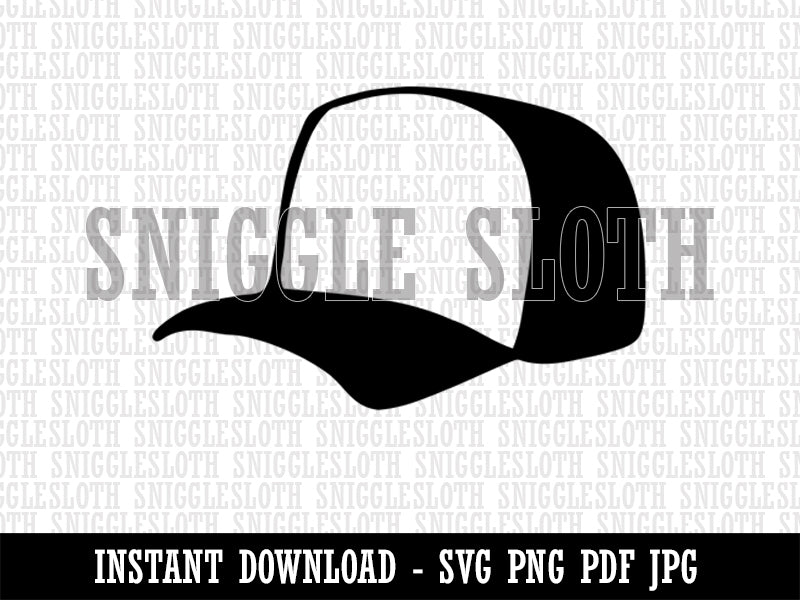 Baseball Cap Trucker Hat Sports Clipart Digital Download SVG PNG JPG PDF Cut Files