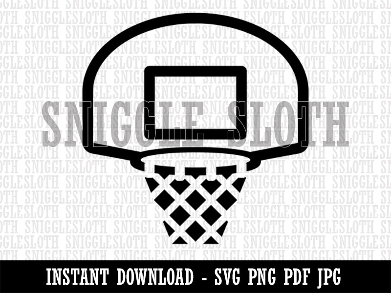 Basketball Hoop and Backboard Clipart Digital Download SVG PNG JPG PDF Cut Files