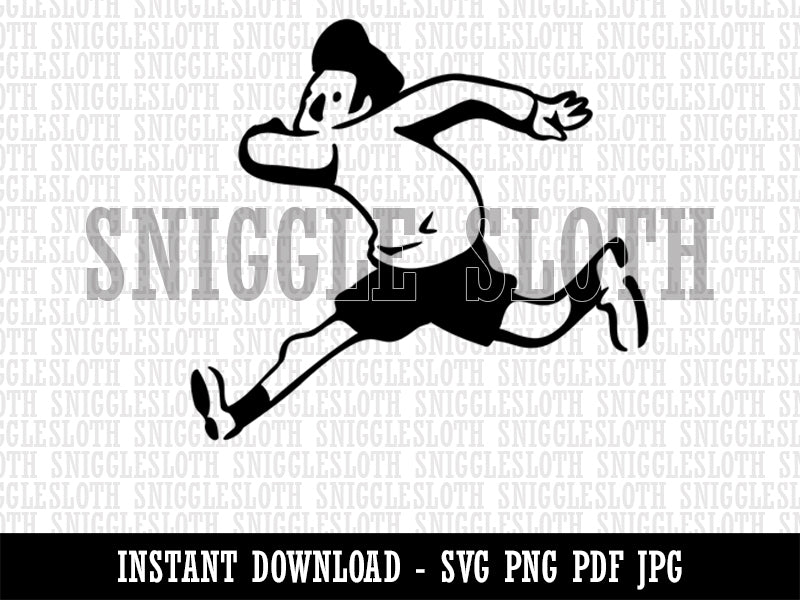 Cartoon Running Man Exercise Clipart Digital Download SVG PNG JPG PDF Cut Files