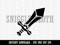 Sword Blade Fighter Fantasy Weapon Clipart Digital Download SVG PNG JPG PDF Cut Files