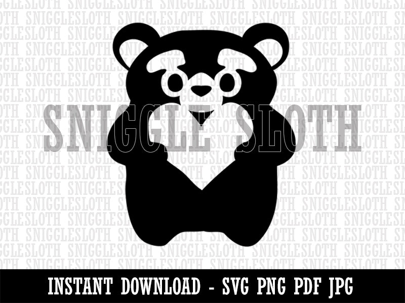 Cautious Bear with Heart in Hands Clipart Digital Download SVG PNG JPG PDF Cut Files