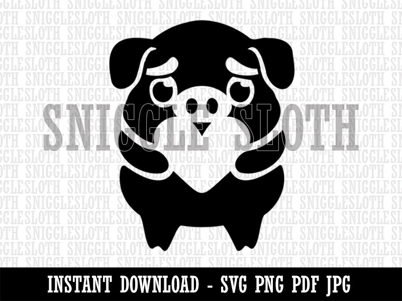 Cautious Pig with Heart in Hands Clipart Digital Download SVG PNG JPG PDF Cut Files