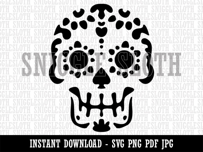 Mexican Day of the Dead Sugar Skull Skeleton Clipart Digital Download SVG PNG JPG PDF Cut Files